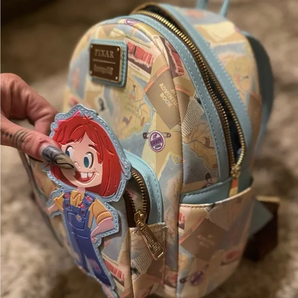 Loungefly Pixar Kids Backpack - Cream and Blue Adventure display picture 1
